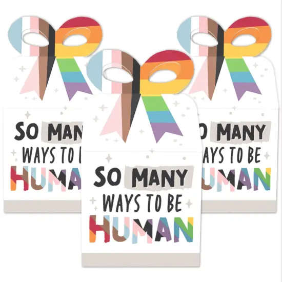 Big Dot of Happiness So Many Ways to Be Human - Square Favor Gift Boxes - Pride Party Bow Boxes - Set of 12 {3}