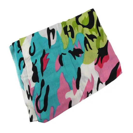Splashes of Spring Colors Acrylic Leopard Print Scarf 70 in. X 26 in. {1}