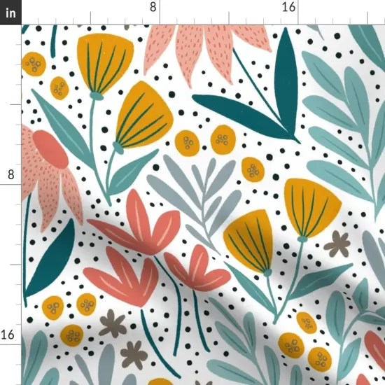Various Fabrics by the Yard or Fat Quarter Floral Bloom Spring Flowers Flower Garden Cone Wildflowers Custom Printed Fabric by Spoonflower {2}