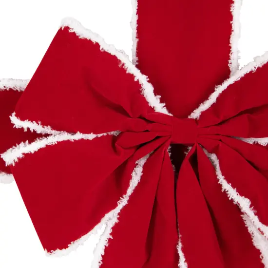 Northlight 14' Red and White Velvet Christmas Door Bow {6}