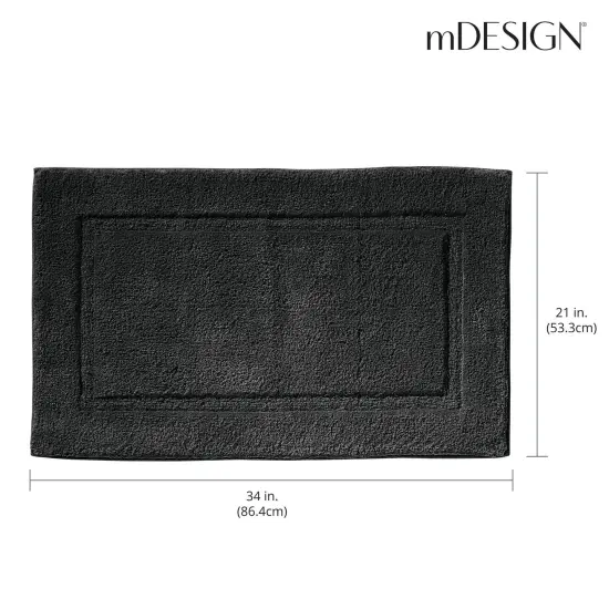 mDesign 100% Cotton Bath Mat, Hotel-Style Bathroom Floor Rug, 2 Pack {3}