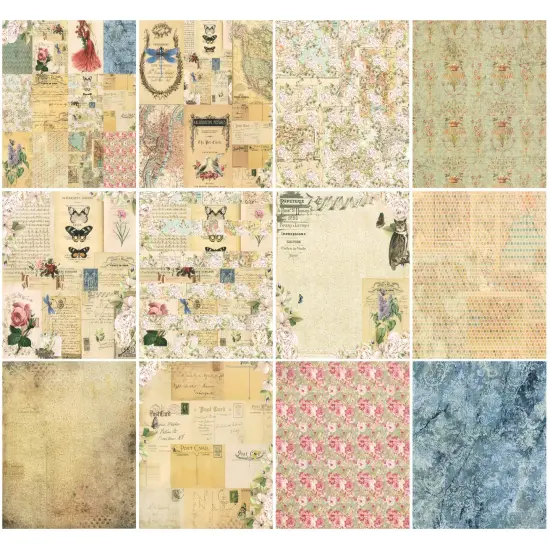 Wrapables 6x6 Decorative Single-Sided Scrapbook Paper for Arts & Crafts Projects, Scrapbooking, Card-Making Butterflies & Floral {3}