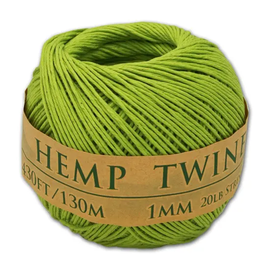 Hemptopia, Hemp Twine Ball, 430ft, 20lb test strength, Multiple colors, All Natural Lime green {2}
