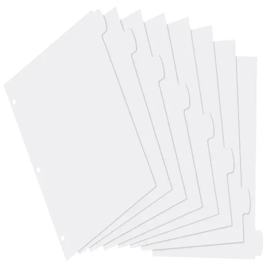 Avery Big Tab Write & Erase Durable Plastic Dividers for 3 Ring Binders, 8-Tab Sets, White, 3 Binder Divider Sets (01743) {6}