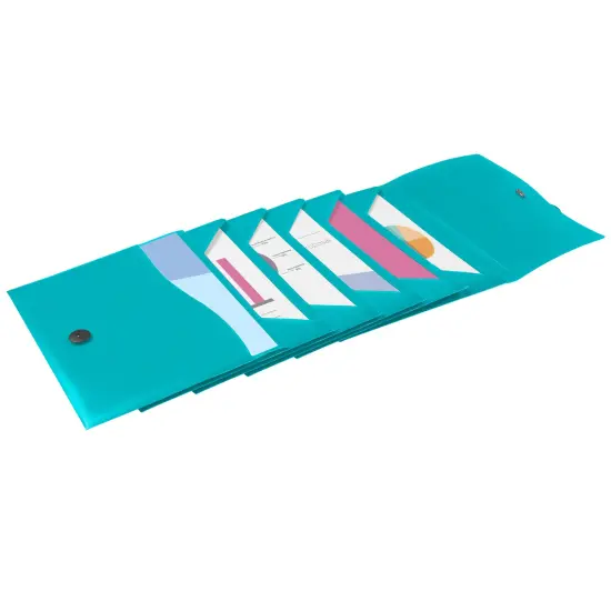 Avery Slide & View Expanding File Folder, 6 Pockets, Letter Size, 1 Aqua Folder (73544) {2}