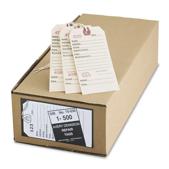 Avery Repair Tags, Manila, Strung, 5-1/4" x 2-5/8",500 Tags (15030) {1}