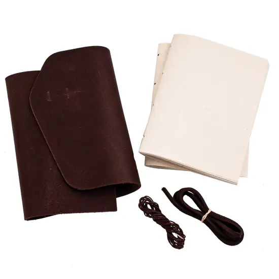 Realeather(R) Crafts Leather Journal Kit-Dark Brown {2}