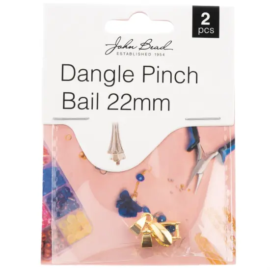 John Bead Dangle Pinch Bail 22mm 2/Pkg-Gold {1}
