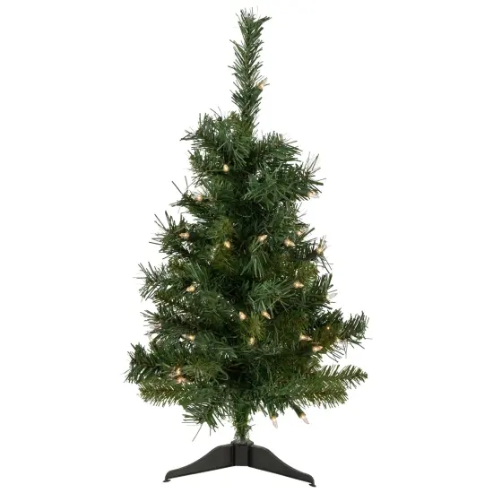 Northlight Pre-Lit Medium Aspen Pine Artificial Christmas Tree - 2' - Clear Lights Green {1}