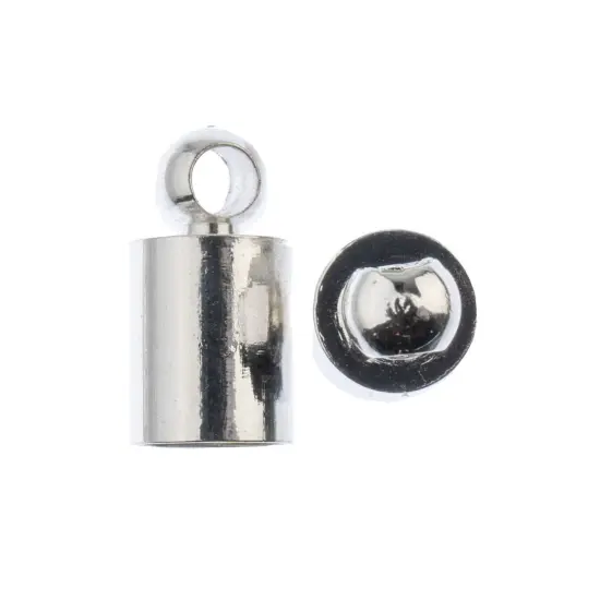 John Bead Cord End Cap 4.5x9mm 12/Pkg-Silver {2}