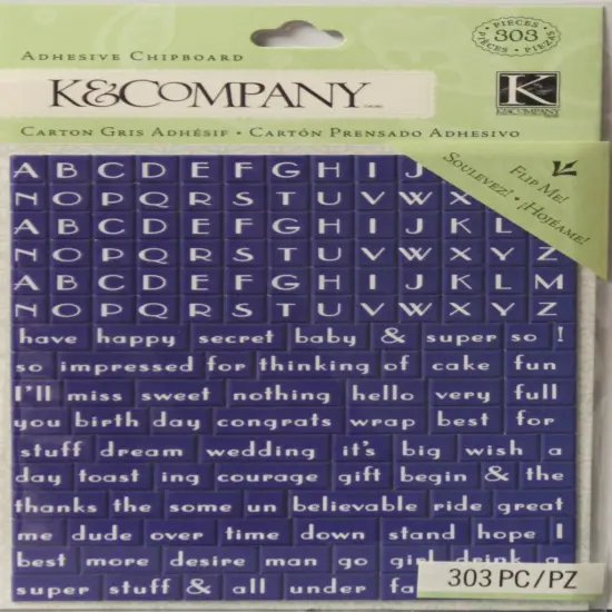 K & Company IG Blue Alphabet Adhesive Chipboard Stickers {1}