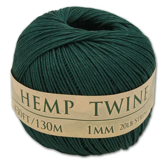 Hemptopia, Hemp Twine Ball, 430ft, 20lb test strength, Multiple colors, All Natural Hunter green {2}