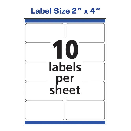 Avery Rectangle Labels with Sure Feed, 2" x 4" {5}