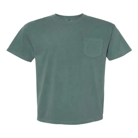 Comfort Colors&reg; Garment-Dyed Heavyweight Pocket Crewneck Short Sleeve T-Shirt Blue spruce {2}