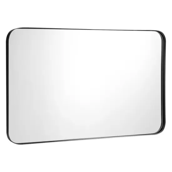 Wall-Mounted Rectangle Bathroom Mirror with Metal Frame Suitable for Home or Offices Golden {8}