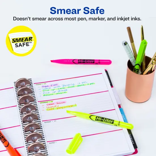 Avery Pen-Style Highlighters, 6 Assorted Colors Per Pack, 4 Packs, 24 Highlighters Total (23565) {2}