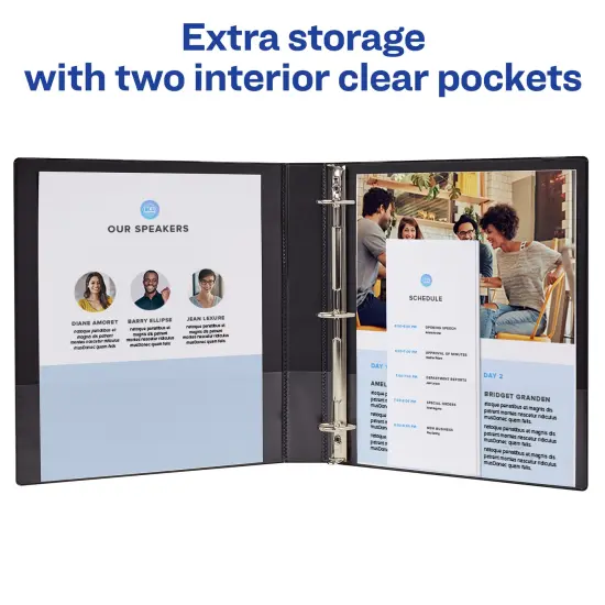 Avery Durable 3 Ring Binder, 1 Inch Slant Rings, 3 Black Binders (27250) {4}