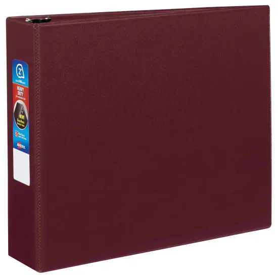 Avery Heavy-Duty Binder, 2" One-Touch Rings, 540-Sheet Capacity, DuraHinge, Maroon (79362) {1}