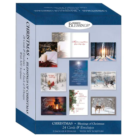 Large Boxed Christmas Card Assortment- Blessings of Christmas - 24 cards and envelopes {4}