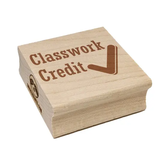 Classwork Credit Check Mark Teacher Motivation Square Rubber Stamp for Stamping Crafting {7}