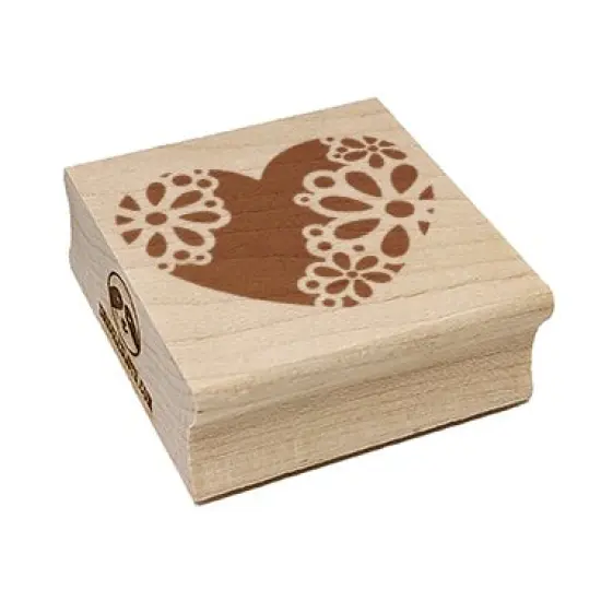 Delicate Floral Heart Square Rubber Stamp for Stamping Crafting {7}