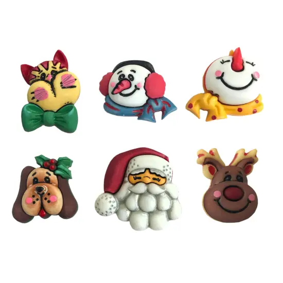 Buttons Galore Novelty Christmas Buttons for Sewing and Crafts - Santa & Friends - 18 Buttons {1}
