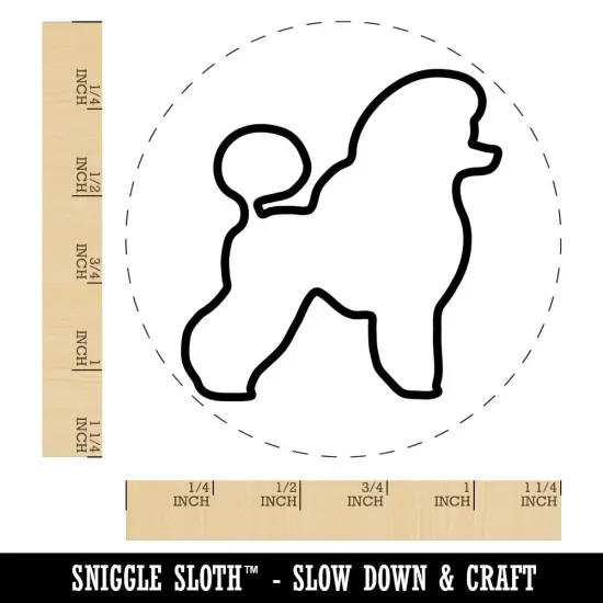 Miniature Poodle Dog Outline Rubber Stamp for Stamping Crafting Planners {1}