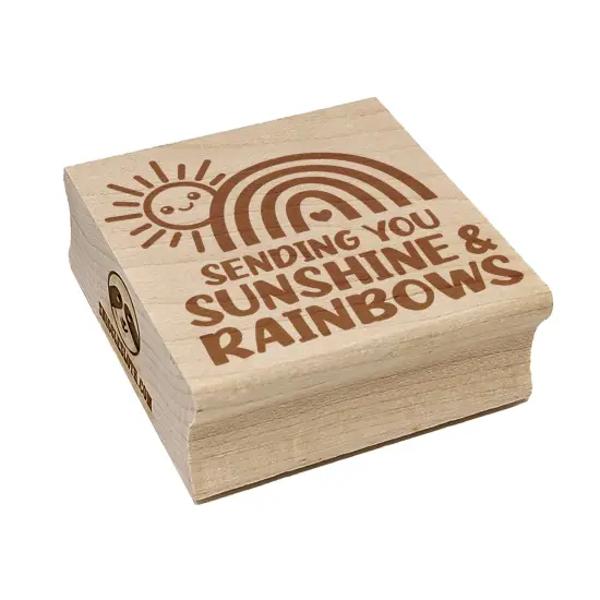 Sending You Sunshine and Rainbows Square Rubber Stamp for Stamping Crafting {7}