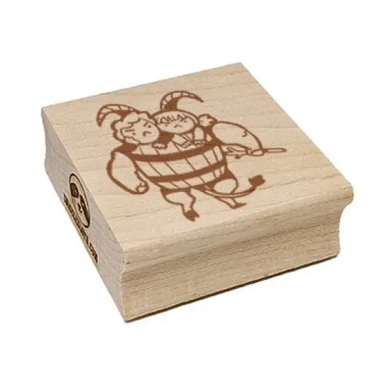 Naughty Children Taken by Krampus Christmas Square Rubber Stamp for Stamping Crafting {7}