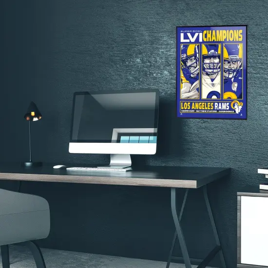 Phenom Gallery Los Angeles Rams Super Bowl LVI Champs 18" x 24" Serigraph {6}