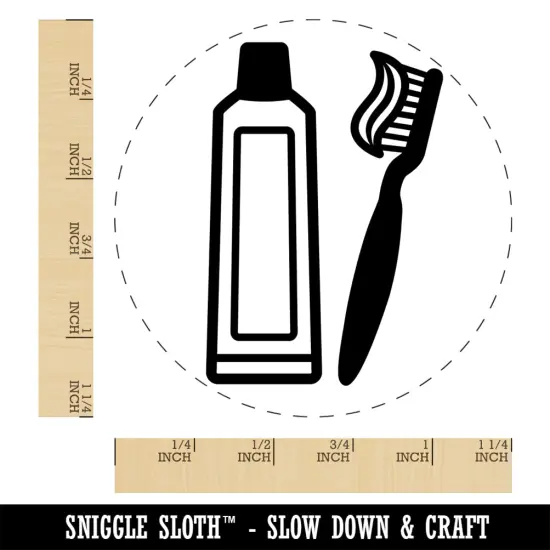 Toothbrush and Toothpaste Dentist Rubber Stamp for Stamping Crafting Planners {1}