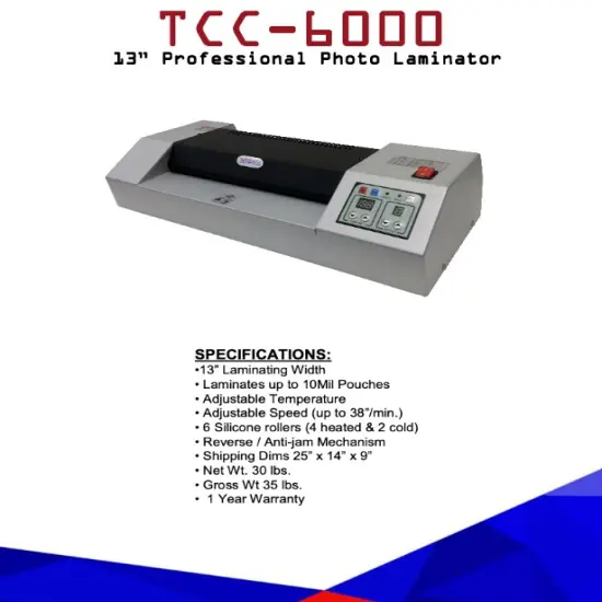 TCC6000 13&rdquo; Professional Photo and Pouch Laminator {4}