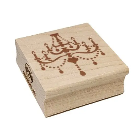 Elegant Candle Chandelier Square Rubber Stamp for Stamping Crafting {7}