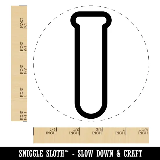 Science Glassware Test Tube Outline Rubber Stamp for Stamping Crafting Planners {1}
