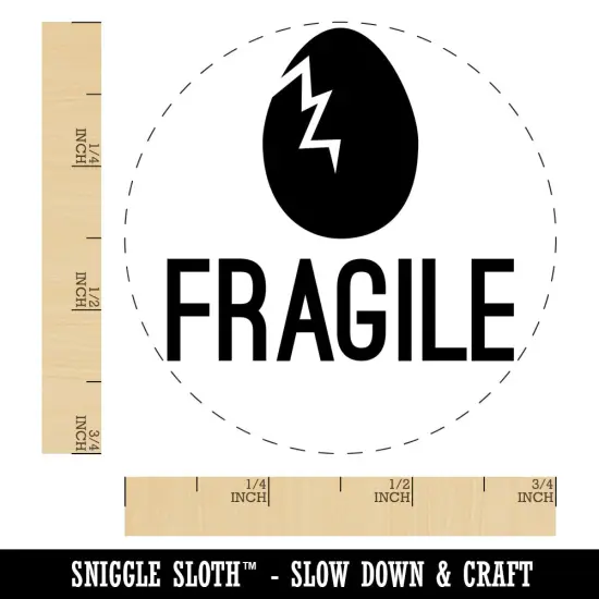 Fragile Egg Cracked Broken Chicken Egg Rubber Stamp {1}