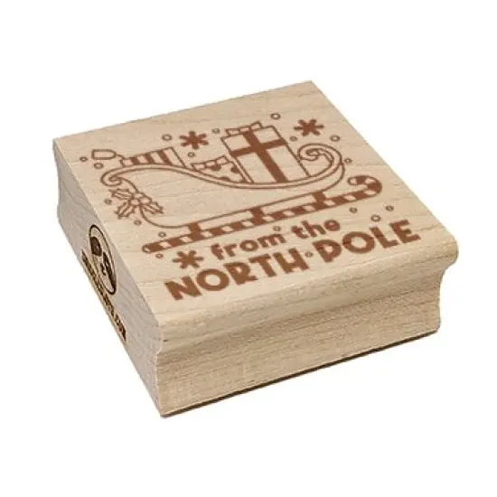 From the North Pole Santa Sleigh Christmas Presents Square Rubber Stamp for Stamping Crafting {7}