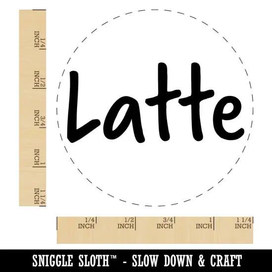 Latte Coffee Fun Text Rubber Stamp for Stamping Crafting Planners {1}