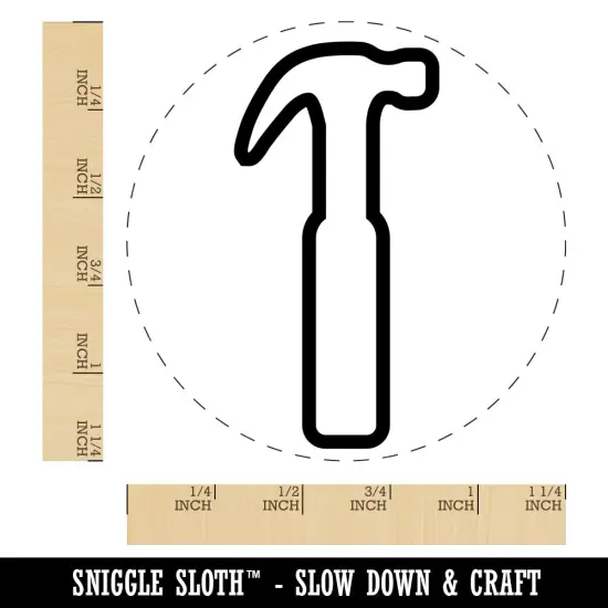 Hammer Tool Outline Rubber Stamp for Stamping Crafting Planners {1}