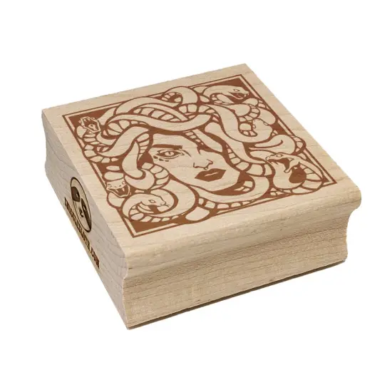 Snake Haired Gorgon Medusa Greek Myth Square Rubber Stamp for Stamping Crafting {7}