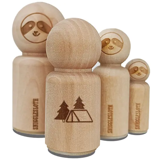 Camping Tent in the Woods Pine Trees Rubber Stamp for Stamping Crafting Planners {7}
