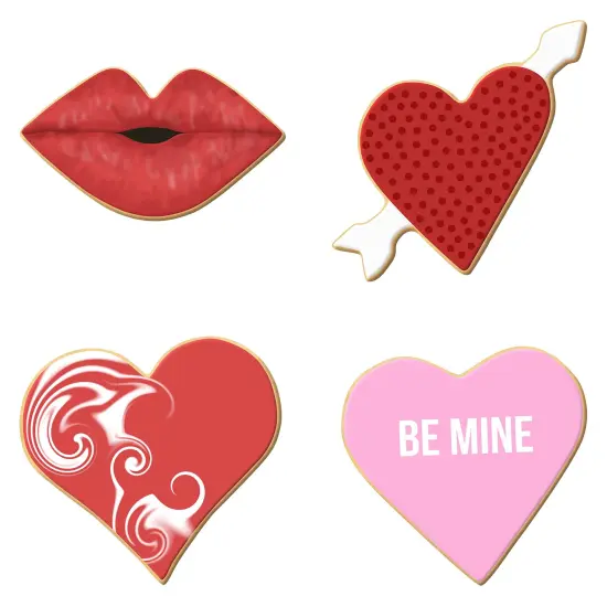 Kiss From The Heart Cookie Cutters 4 Pc Set HS0470- CookieCutter.Com - USA Tin Plated Steel {3}
