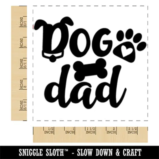 Dog Dad Paw Print Square Rubber Stamp for Stamping Crafting {1}