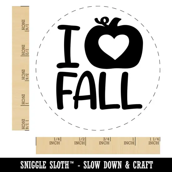 I Heart Love Pumpkin Fall Rubber Stamp for Stamping Crafting Planners {1}