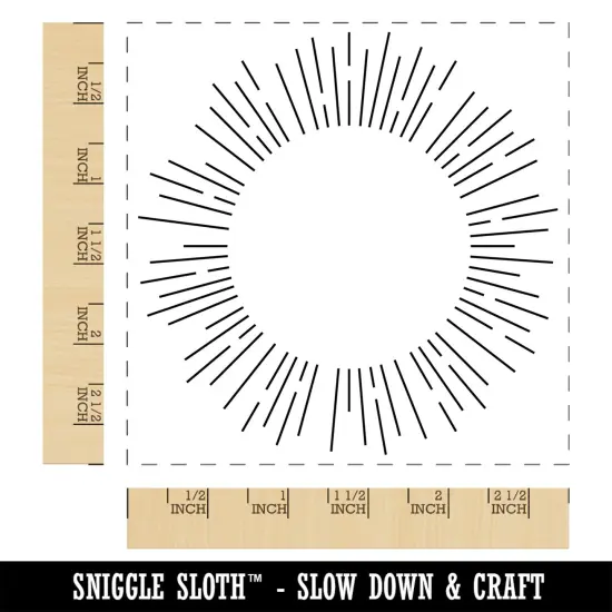 Starburst Decorative Star Sun Shine Flare Square Rubber Stamp for Stamping Crafting {1}