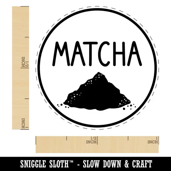 Matcha Text with Image Flavor Scent Green Tea Rubber Stamp for Stamping Crafting Planners {1}