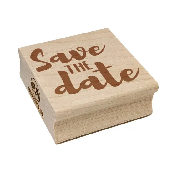 Save the Date Wedding Invitation Square Rubber Stamp for Stamping Crafting {7}