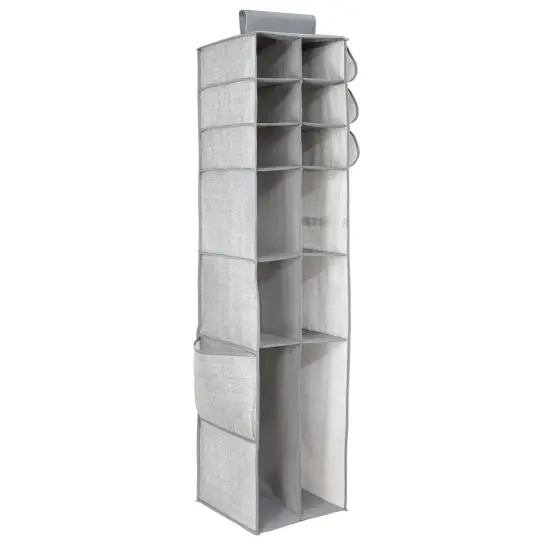 mDesign Fabric Nursery Hanging Organizer with 12 Shelves/Side Pockets {4}