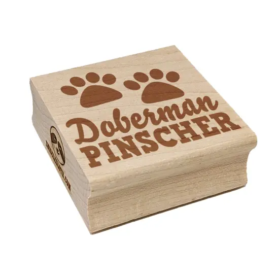 Doberman Pinscher Dog Paw Prints Fun Text Square Rubber Stamp for Stamping Crafting {7}