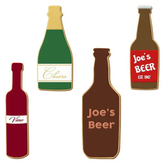 CookieCutter.Com Bottle Cookie Cutter 4 Pc Set HS0464 with Sugar Cookie Recipe Card. USA Made {3}