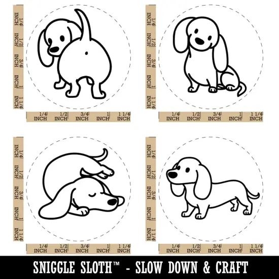 Dachshund Wiener Dogs Standing Sleeping Sitting Butt Rubber Stamp Set for Stamping Crafting Planners {1}